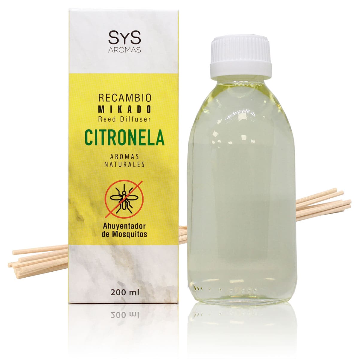Buy Citronella Mikado Refill 200ml + Sticks Marmol Collection SYS Aromas