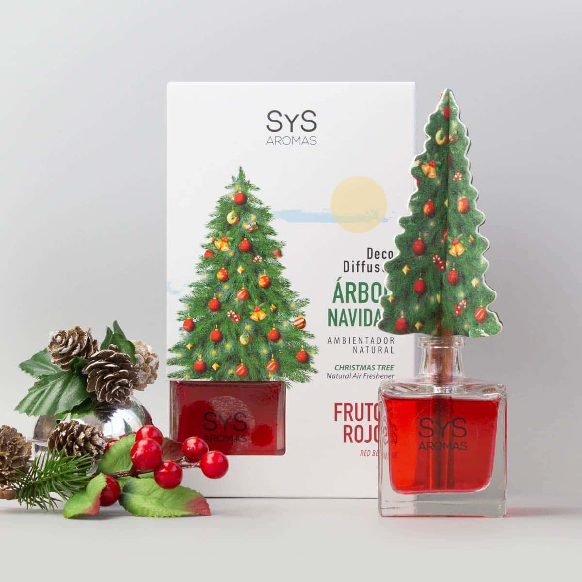 Comprar Ambientador Difusor Árbol Navidad Frutos Rojos 90ml SYS Aromas