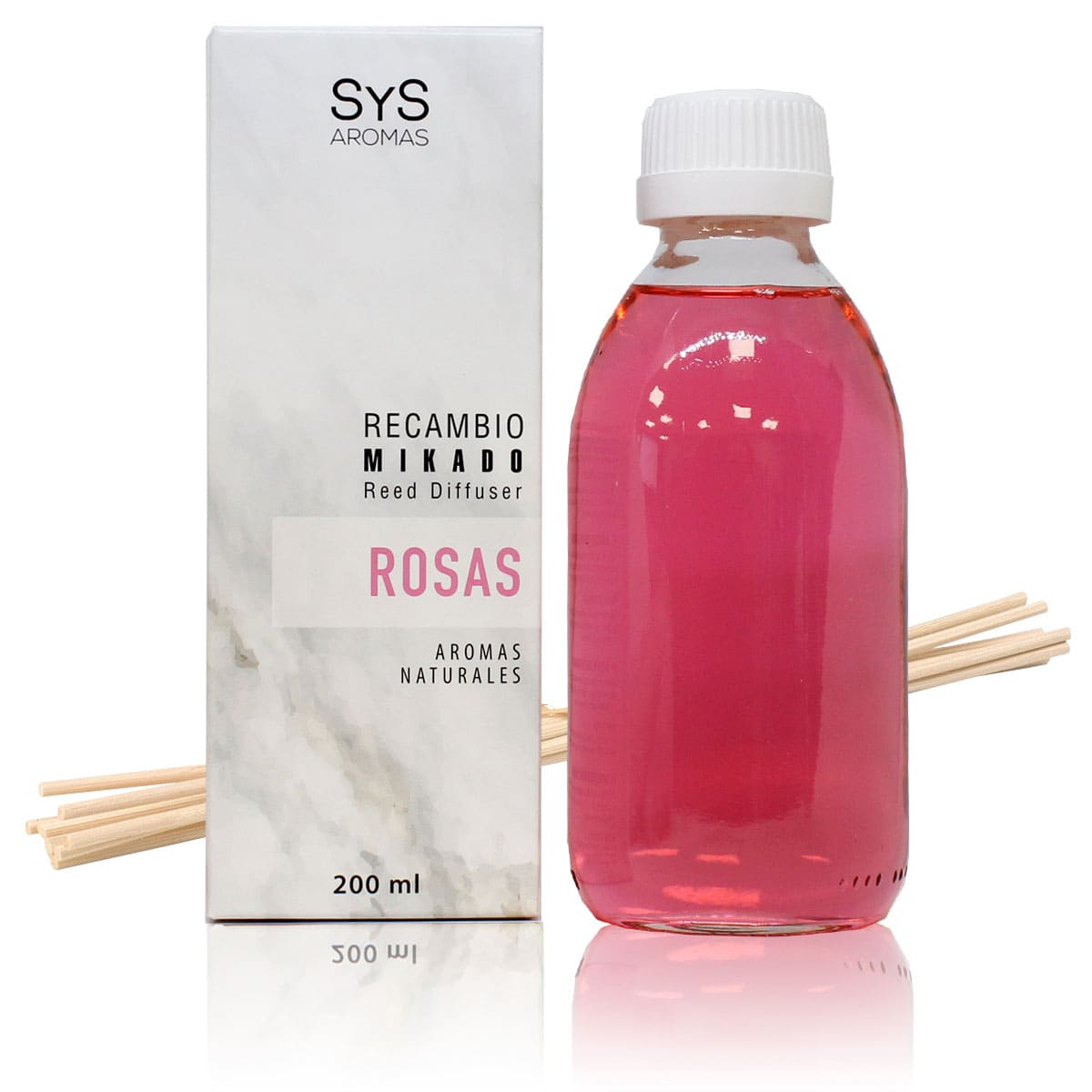 Buy Roses Mikado Refill 200ml + Sticks Marmol Collection SYS Aromas