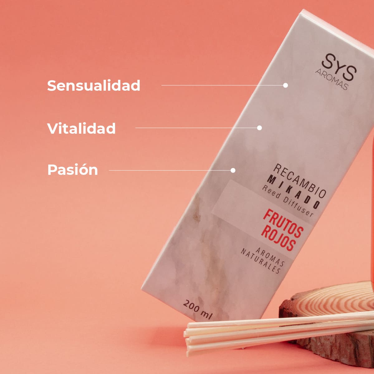 Comprar Recambio Sensual Mikado SyS Frutos Rojos 200ml + Palos, SYS Aromas