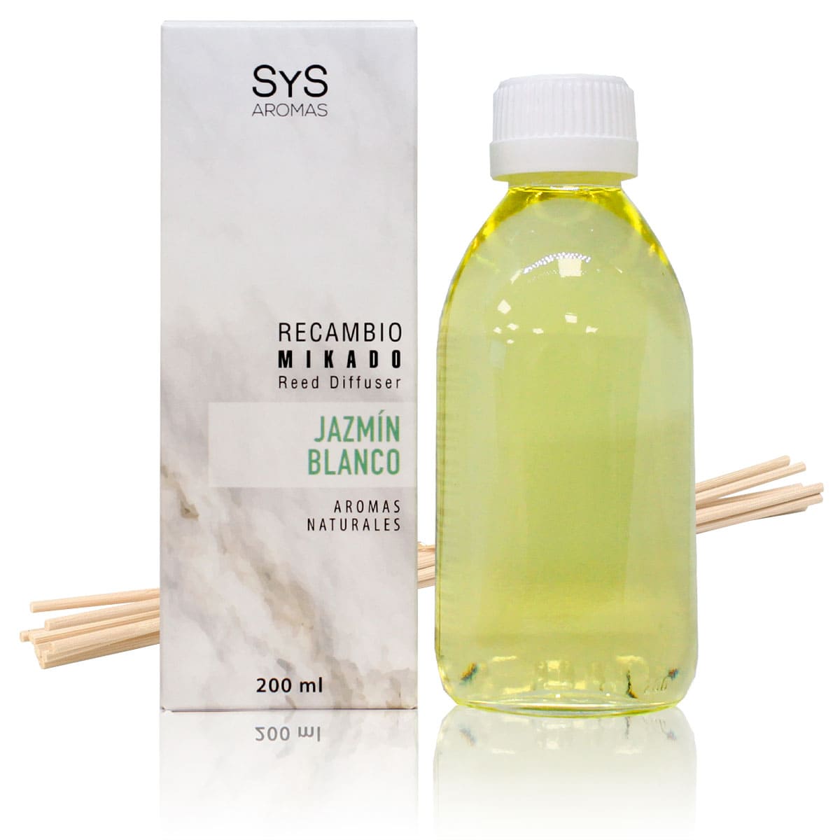 Buy White Jasmine Mikado Refill 200ml + Sticks Marmol Collection SYS Aromas