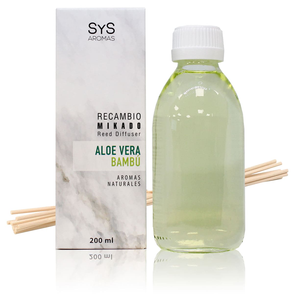 Buy Aloe vera Bamboo Mikado Refill 200ml + Sticks Marmol Collection SYS Aromas