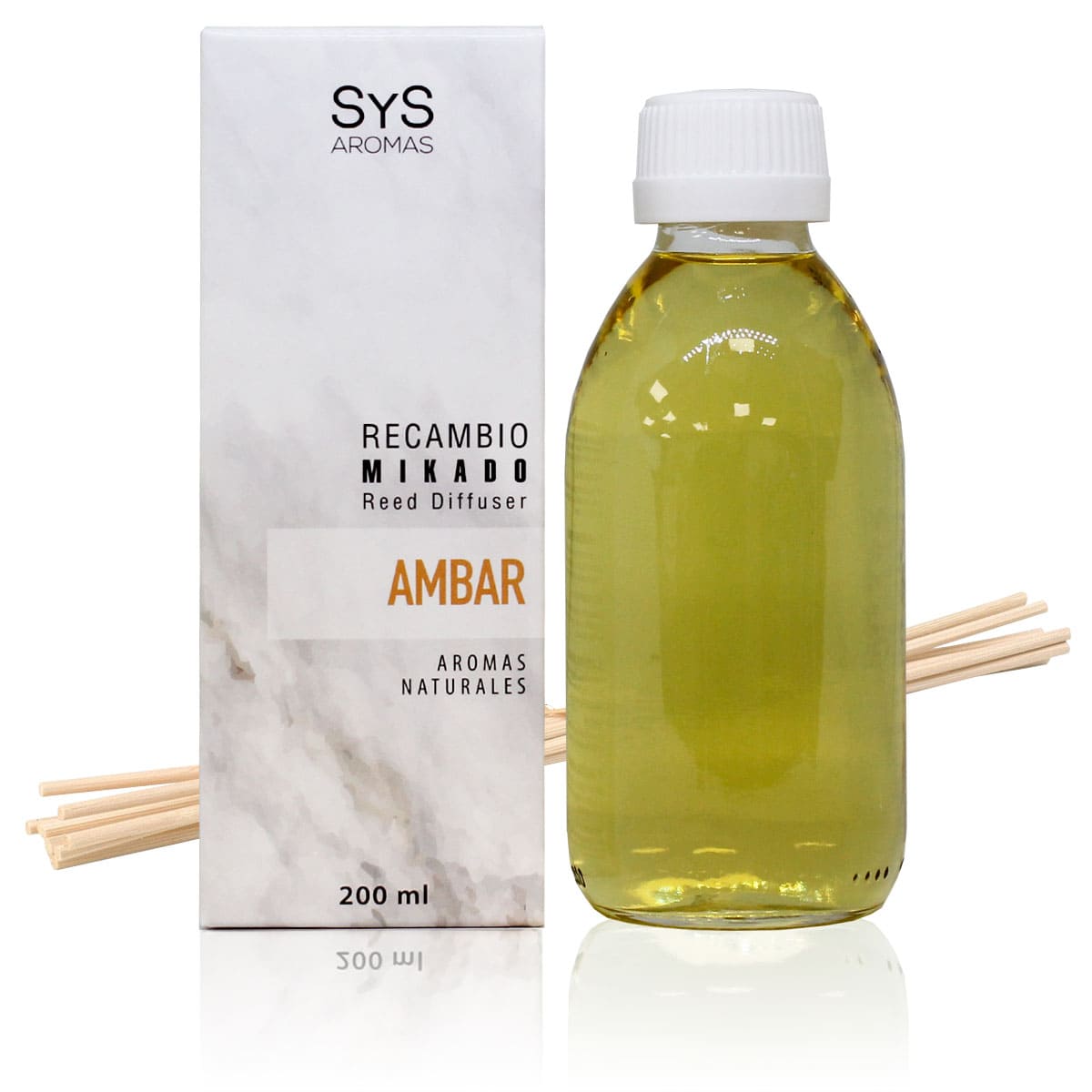 Buy Ambar Orchid Mikado Refill 200ml + Sticks Marmol Collection SYS Aromas