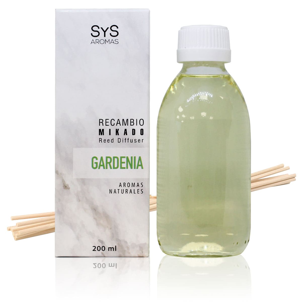 Comprar Recambio Mikado SyS Gardenia 200ml + Palos, SYS Aromas