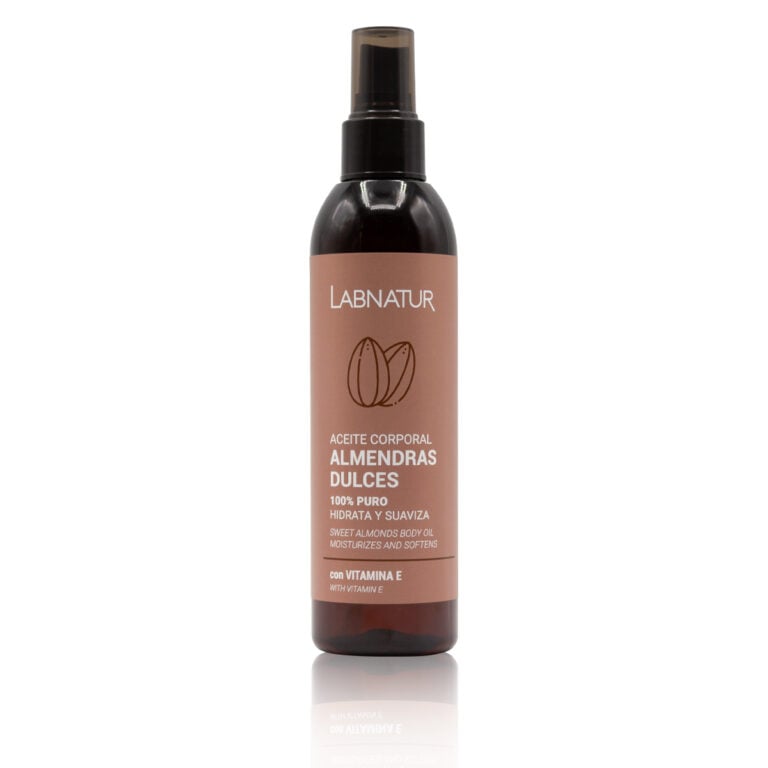 Aceite Corporal Almendras Dulces 200 ml Labnatur con aceite de almendras dulces 100% puro y vitamina E para piel seca y cabello.