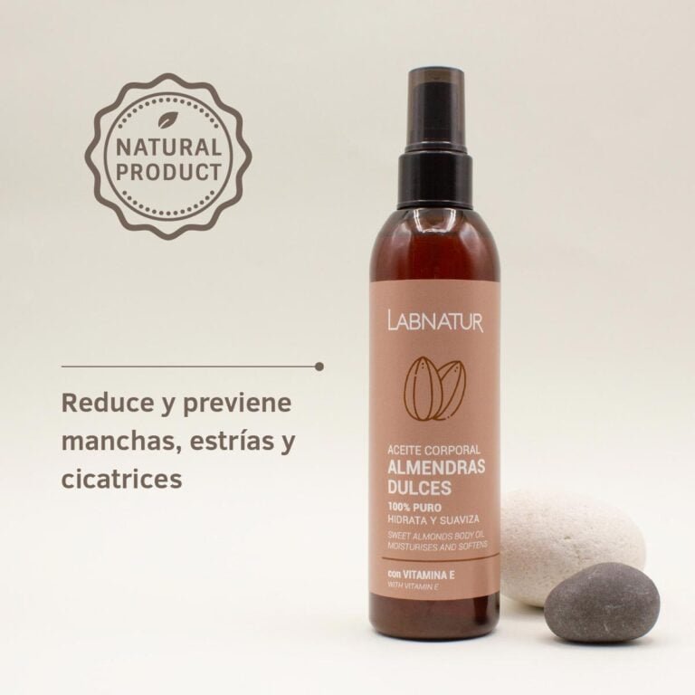 Aceite Corporal Almendras Dulces Labnatur 200 ml producto natural para mejorar visualmente manchas, estrías y cicatrices.