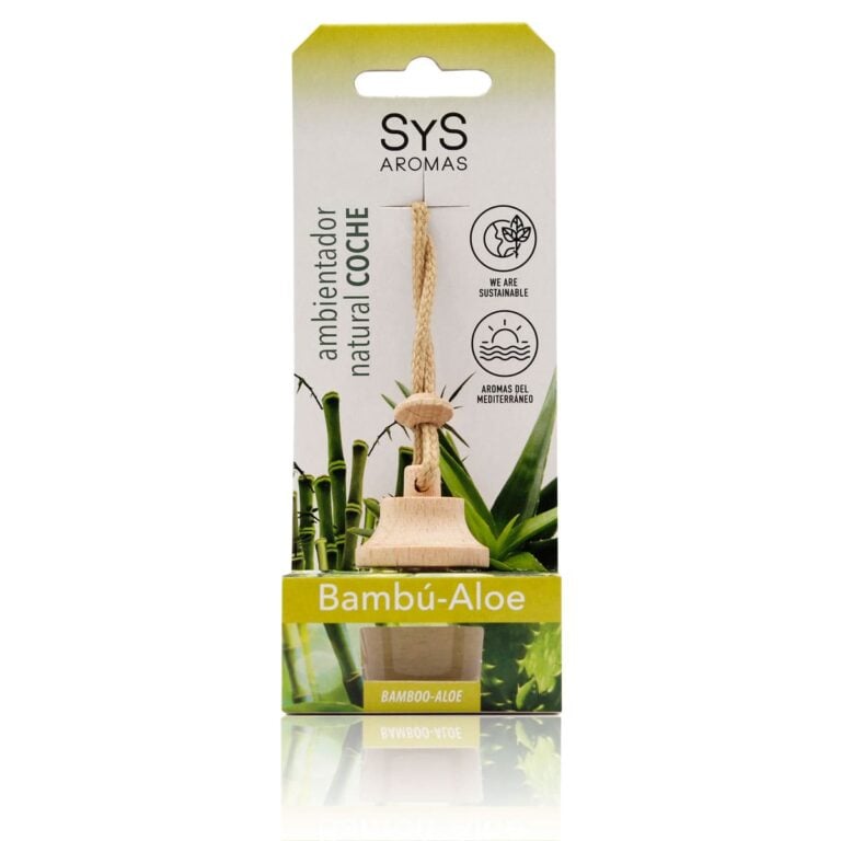 Ambientador coche Aloe Vera-Bambú 7ml Style SYS Aromas colgante retrovisor aroma fresco y herbal