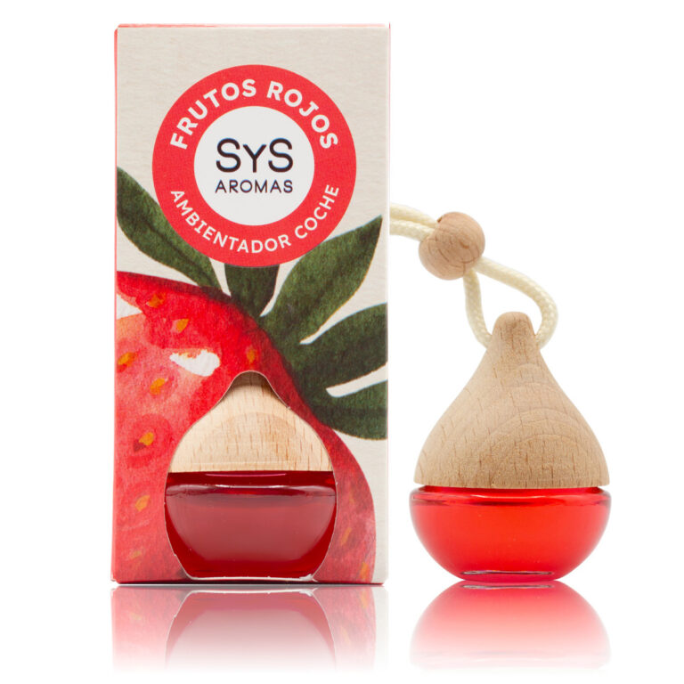Ambientador Coche Frutos Rojos 6ml Gota SYS Aromas colgante para retrovisor aroma afrutado y dulce