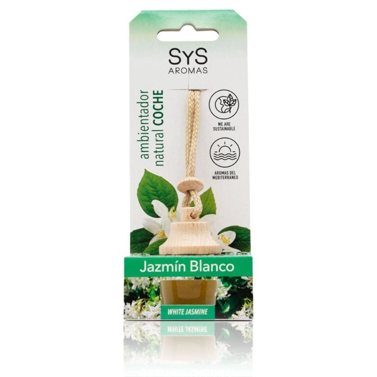 Ambientador coche Jazmín Blanco 7ml Style SYS Aromas colgante retrovisor aroma floral y dulce