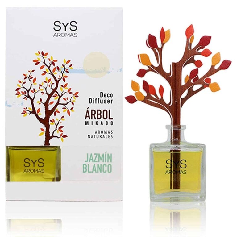 Ambientador difusor árbol Jazmín Blanco 90ml SYS Aromas decorativo aroma floral y dulce