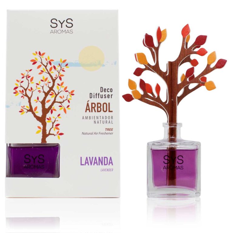 Ambientador difusor árbol Lavanda 90ml SYS Aromas decorativo aroma floral y relajante