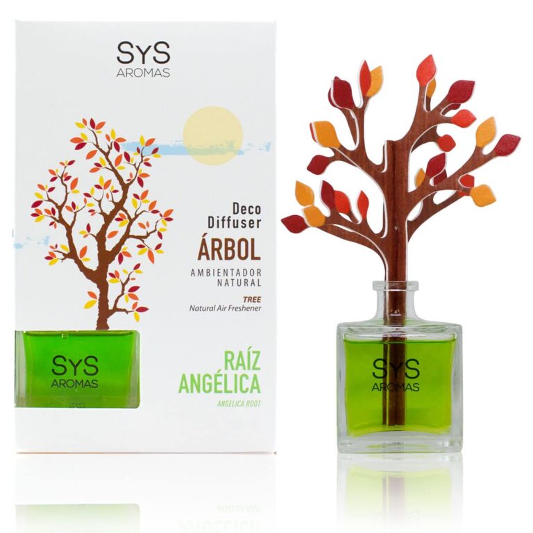Ambientador difusor árbol Raíz Angélica 90ml SYS Aromas decorativo aroma herbal y balsámico
