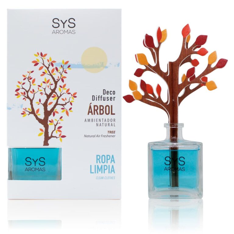 Ambientador difusor árbol Ropa Limpia 90ml SYS Aromas decorativo aroma fresco y limpio