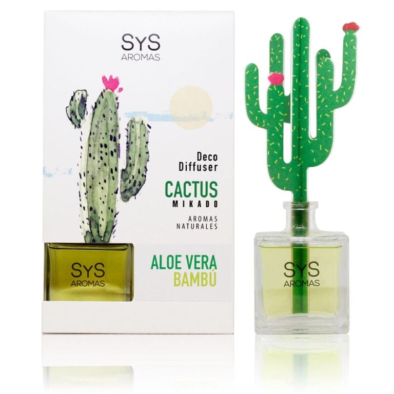 Ambientador difusor cactus Aloe Vera-Bambú 90ml SYS Aromas decorativo aroma fresco y herbal