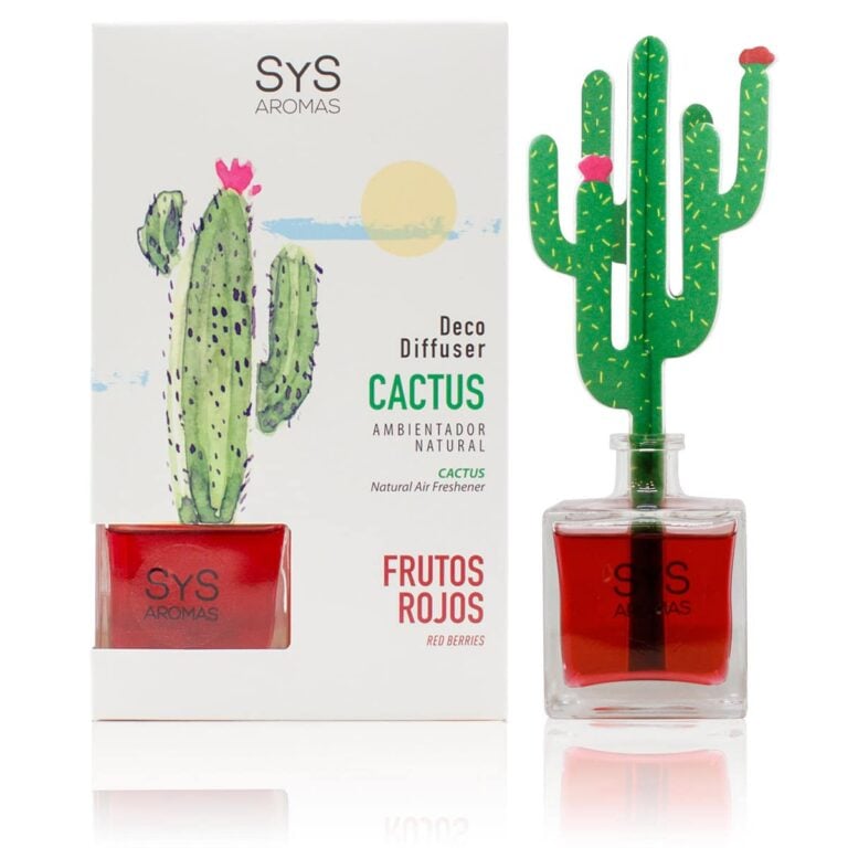 Ambientador difusor cactus Frutos Rojos 90ml SYS Aromas decorativo aroma afrutado y dulce