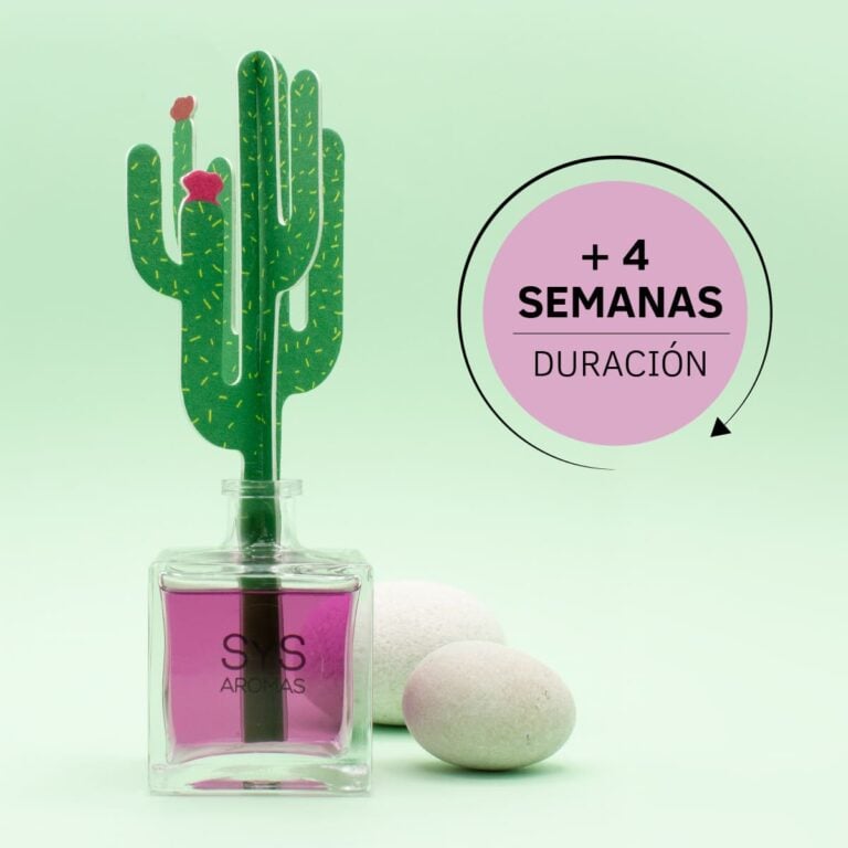 Ambientador Difusor Cactus Lavanda 90ml SYS Aromas con piedra clara y distintivo de larga duración