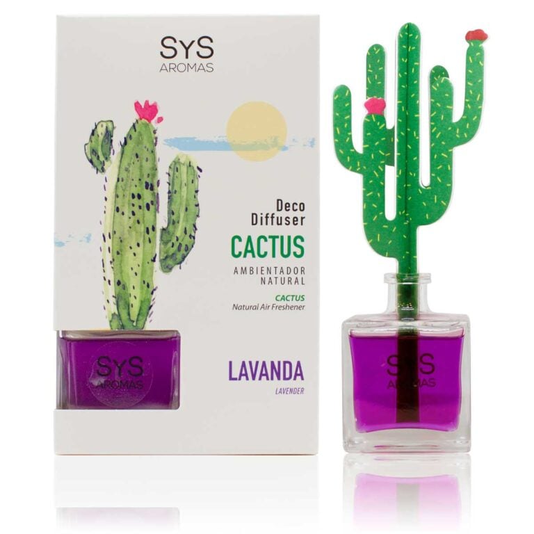 Ambientador difusor cactus Lavanda 90ml SYS Aromas decorativo aroma floral y relajante