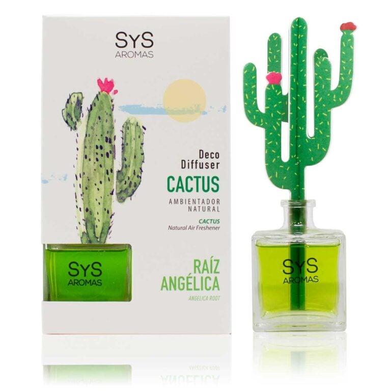 Ambientador difusor cactus Raíz Angélica 90ml SYS Aromas decorativo aroma herbal y balsámico