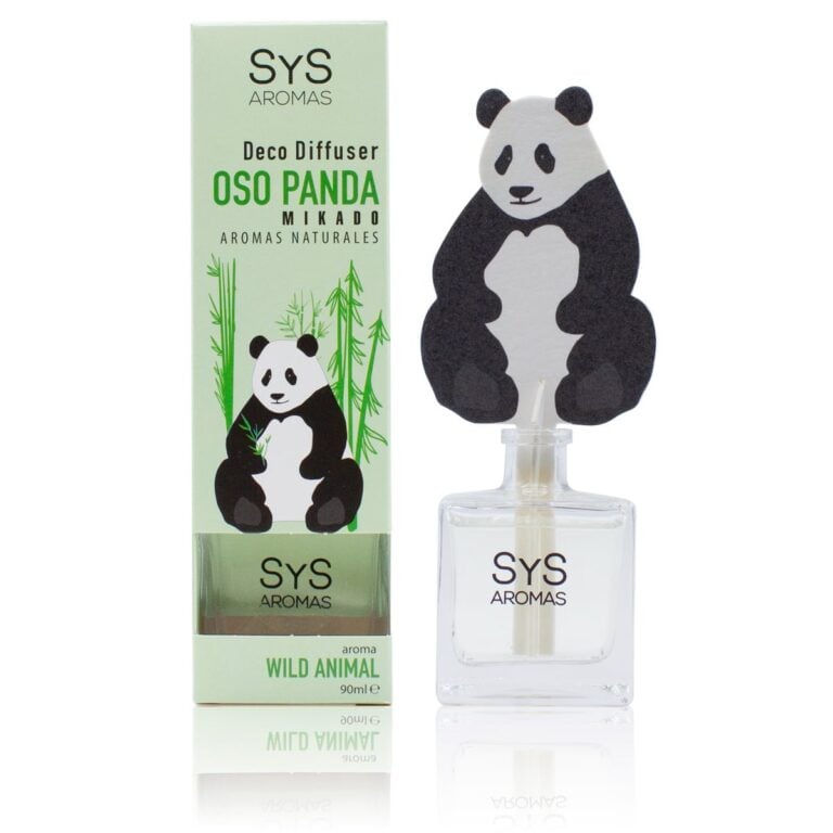 Ambientador difusor Oso Panda Raíz Angélica 90ml SYS Aromas decorativo aroma herbal y balsámico