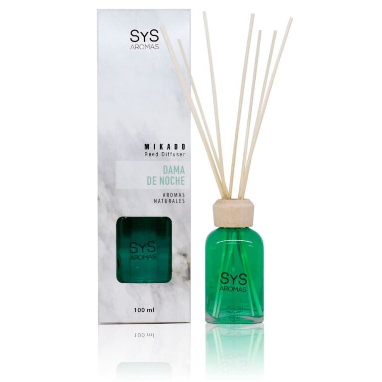 Ambientador mikado Dama de Noche 100ml Mármol SYS Aromas con varillas difusoras aroma floral y exótico