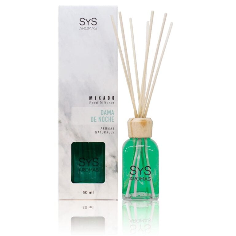Ambientador mikado Dama de Noche 50ml Mármol SYS Aromas con varillas difusoras aroma floral y exótico