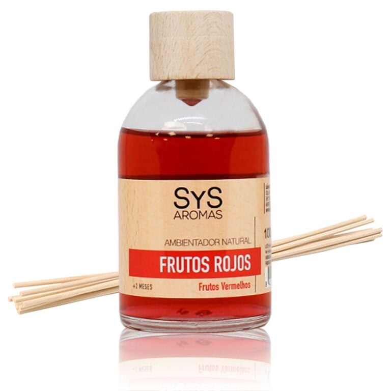 Ambientador mikado Frutos Rojos 100ml SYS Aromas con varillas difusoras