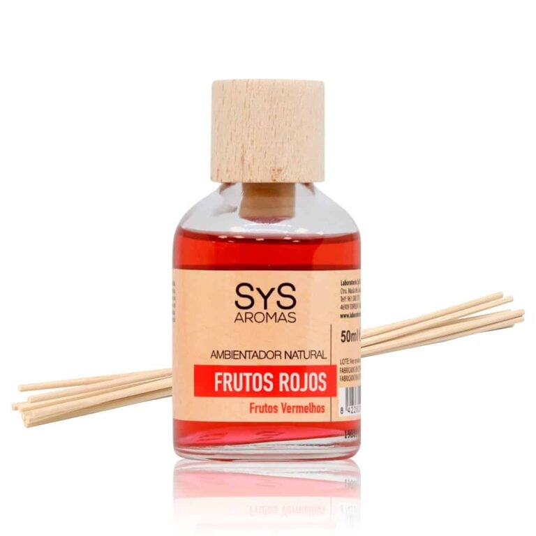 Ambientador mikado Frutos Rojos 50ml SYS Aromas con varillas difusoras
