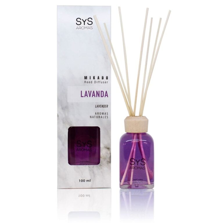 Ambientador mikado Lavanda 100ml Mármol SYS Aromas con varillas difusoras aroma floral relajante