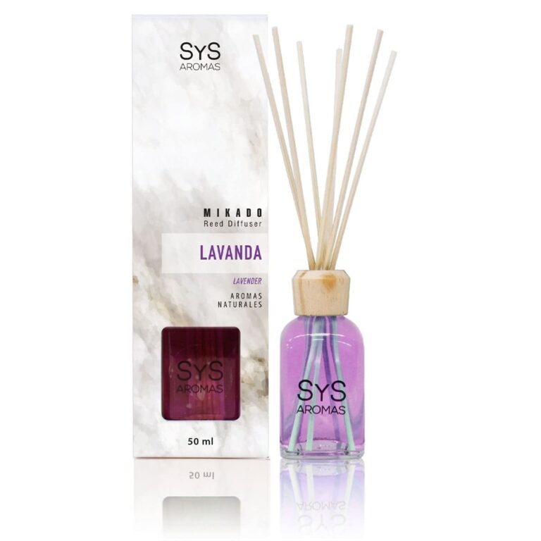 Ambientador mikado Lavanda 50ml Mármol SYS Aromas con varillas difusoras aroma floral relajante