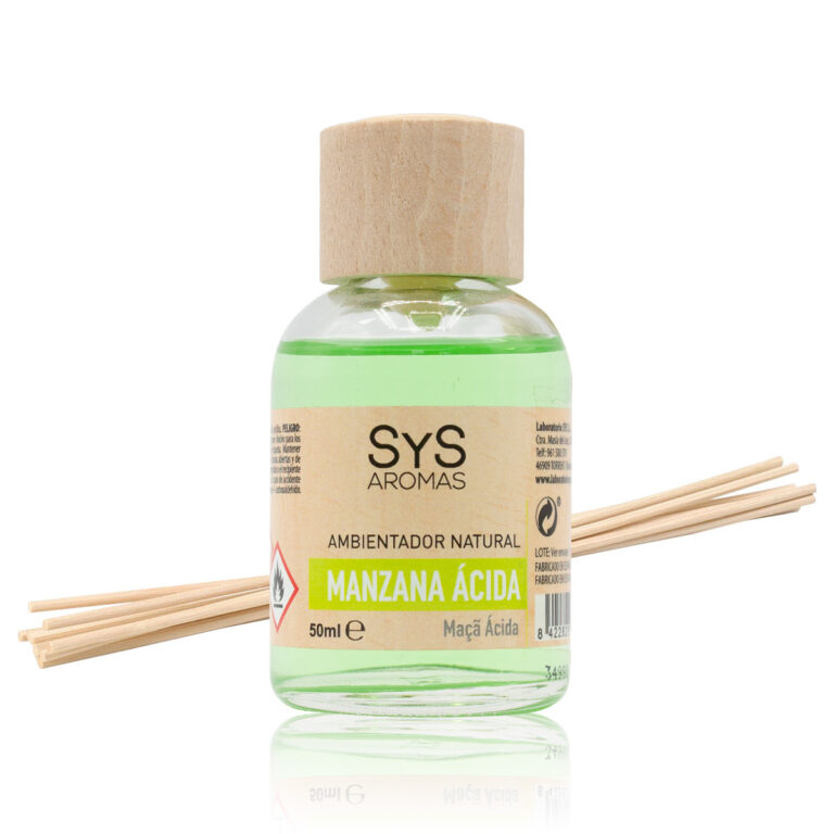 Ambientador mikado Manzana Ácida 50ml SYS Aromas con varillas difusoras