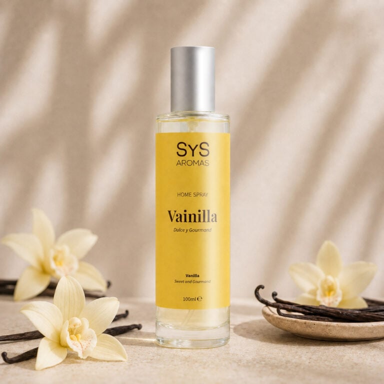 Ambientador Pulverizador Vainilla 100 ml Origins SYS Aromas con vainas de vainilla, orquídeas y aroma dulce gourmand.