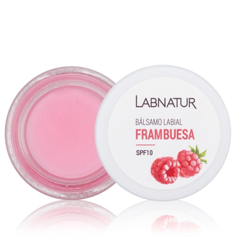 Bálsamo Labial Frambuesa 15ml Labnatur natural con SPF10 para labios secos, hidratados y protegidos