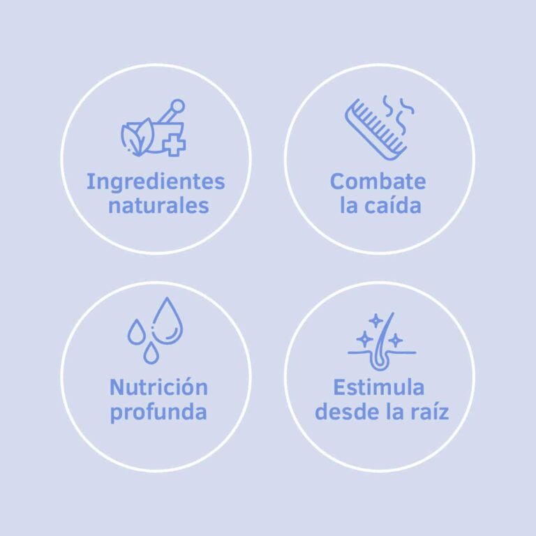 Beneficios de las Ampollas Anticaída SYS con ingredientes naturales, nutrición profunda y acción desde la raíz.