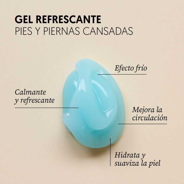 Beneficios del Gel Refrescante Pies y Piernas Cansadas Labnatur con efecto frío, acción calmante e hidratante.