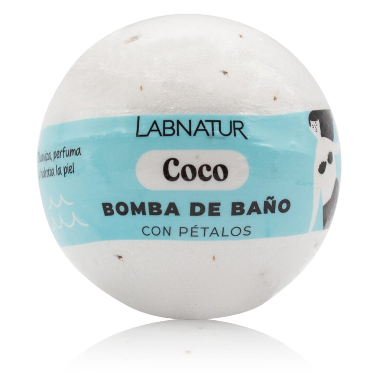 Bomba Baño Coco con Pétalos 140g Labnatur natural y vegana para baño relajante dulce