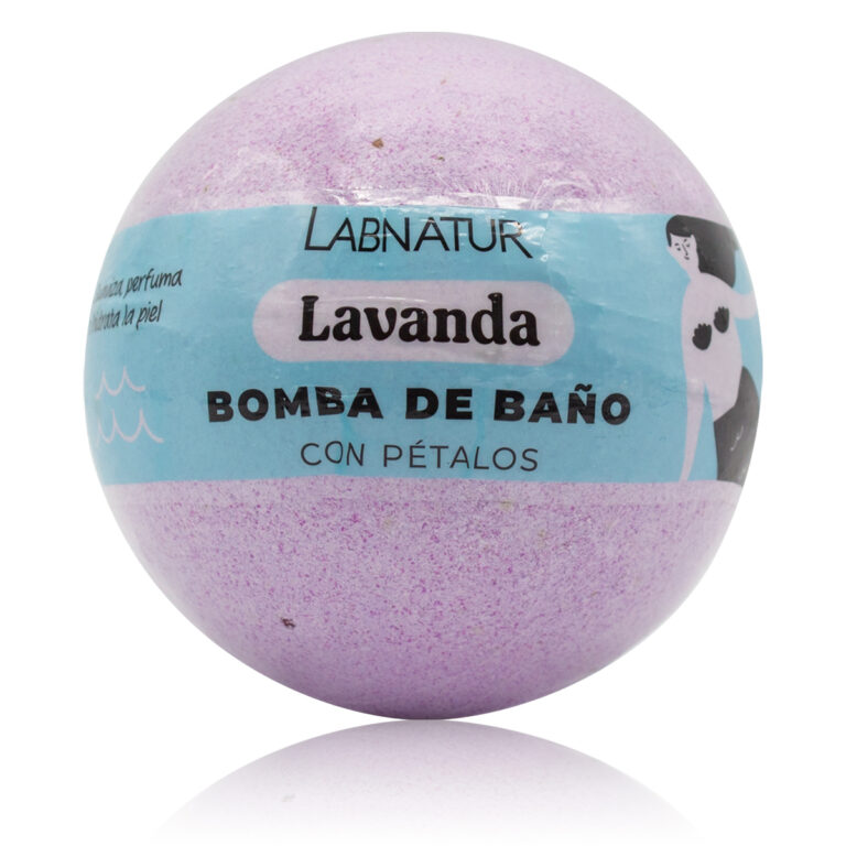 Bomba Baño Lavanda con Pétalos 140g Labnatur natural y vegana para baño relajante floral