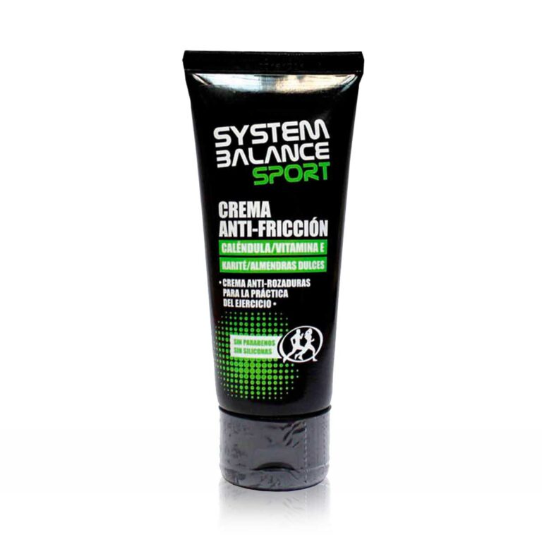 Crema Anti-Fricción 100ml System Balance Sport con caléndula, karité, almendras dulces y vitamina E para evitar rozaduras.