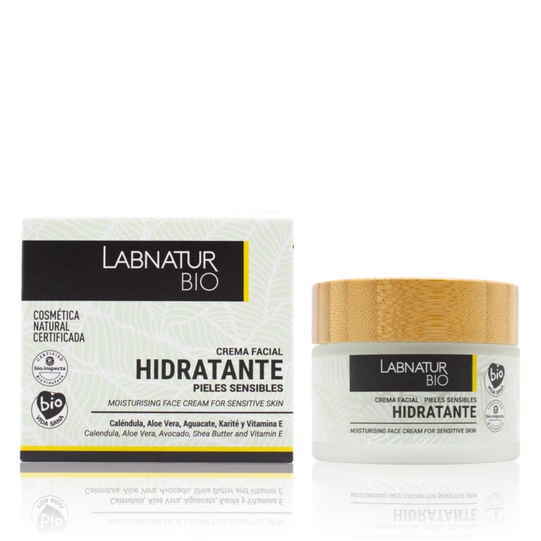 Crema Facial Hidratante Pieles Sensibles 50ml Labnatur Bio natural certificada con caléndula, aloe vera, aguacate, karité y vitamina E.