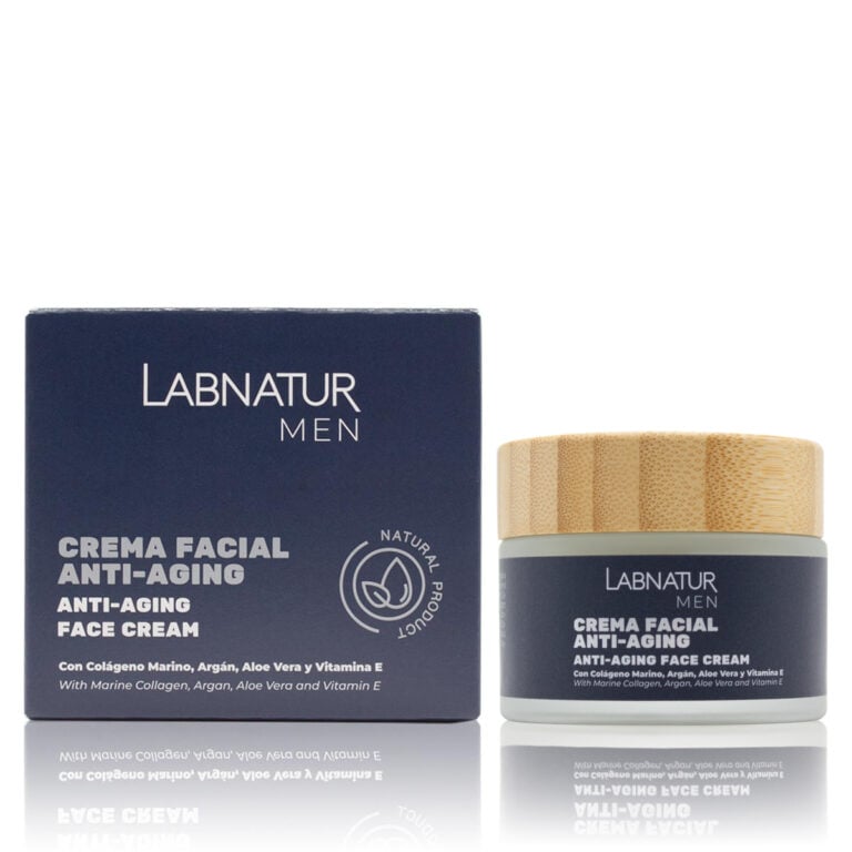 Crema facial Hombre 50ml Labnatur anti-aging con colágeno marino, argán, aloe vera, karité, ginseng y vitamina E.