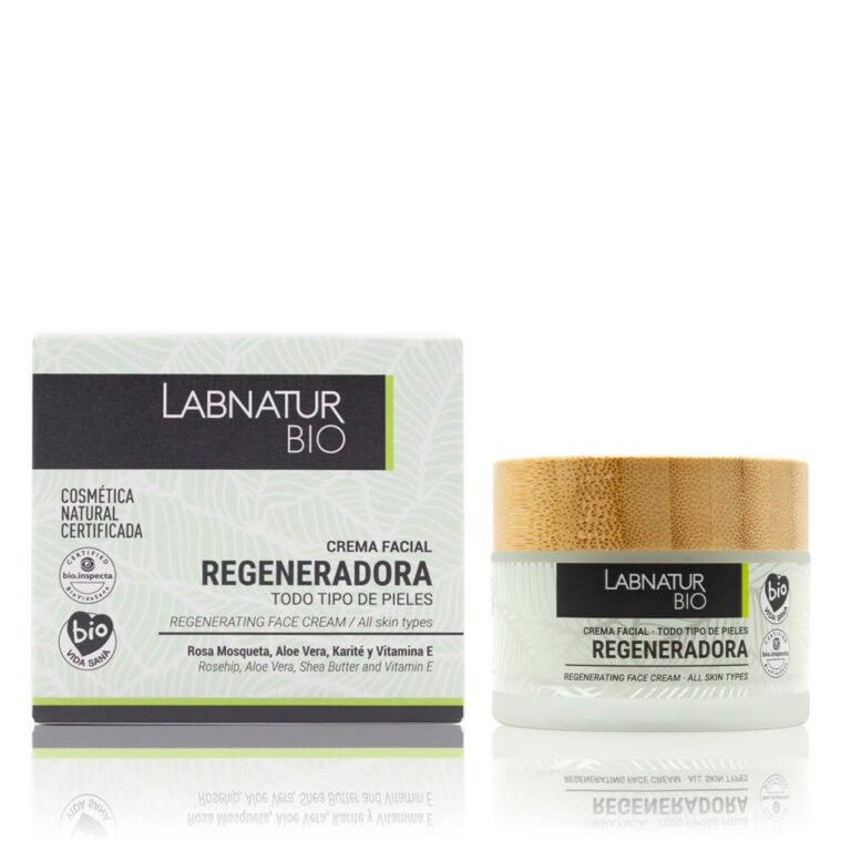 Crema Facial Regeneradora 50ml Labnatur Bio natural certificada con rosa mosqueta, aloe vera, karité y vitamina E.