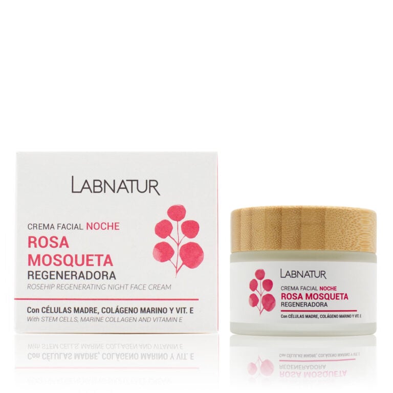 Crema facial Rosa Mosqueta Noche 50ml Labnatur natural con colágeno marino células madre de manzana vitamina E y aceite de avellanas
