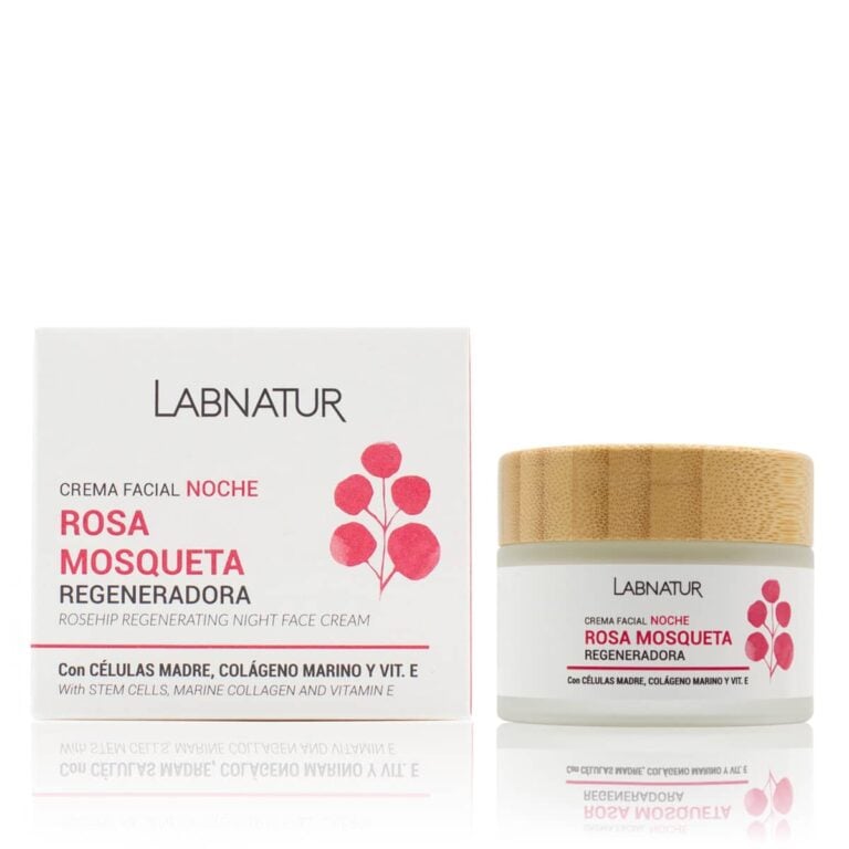 Crema facial Rosa Mosqueta Noche 50ml Labnatur natural con colágeno marino células madre de manzana vitamina E y aceite de avellanas