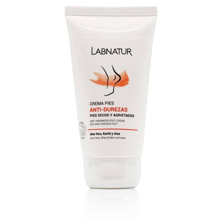 Crema Pies Anti-Durezas 150ml Labnatur con aloe vera, karité, urea, alantoína y vitamina E para pies secos y agrietados.
