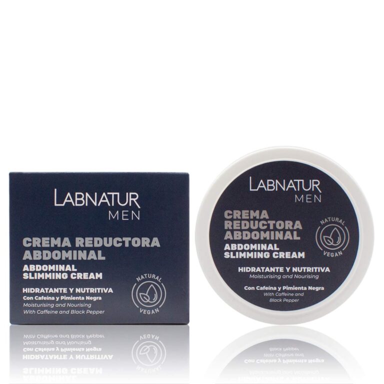 Crema reductora abdominal Hombre 300ml Labnatur con cafeína y pimienta negra para cintura y abdomen.