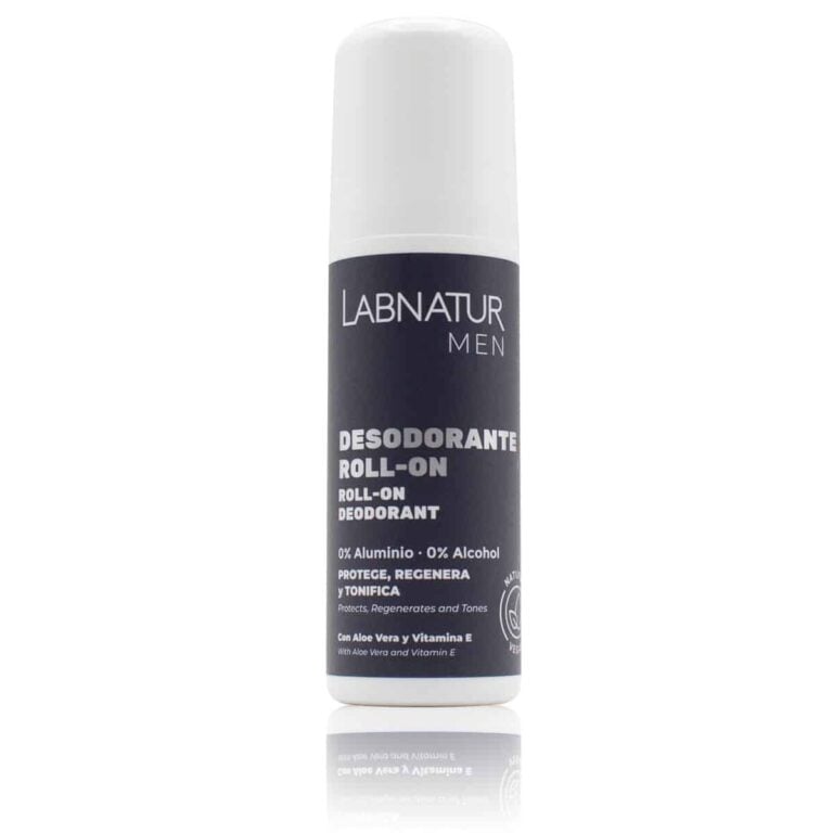Desodorante Hombre Roll-On 75ml Labnatur con aloe vera y vitamina E, sin alcohol ni aluminio.