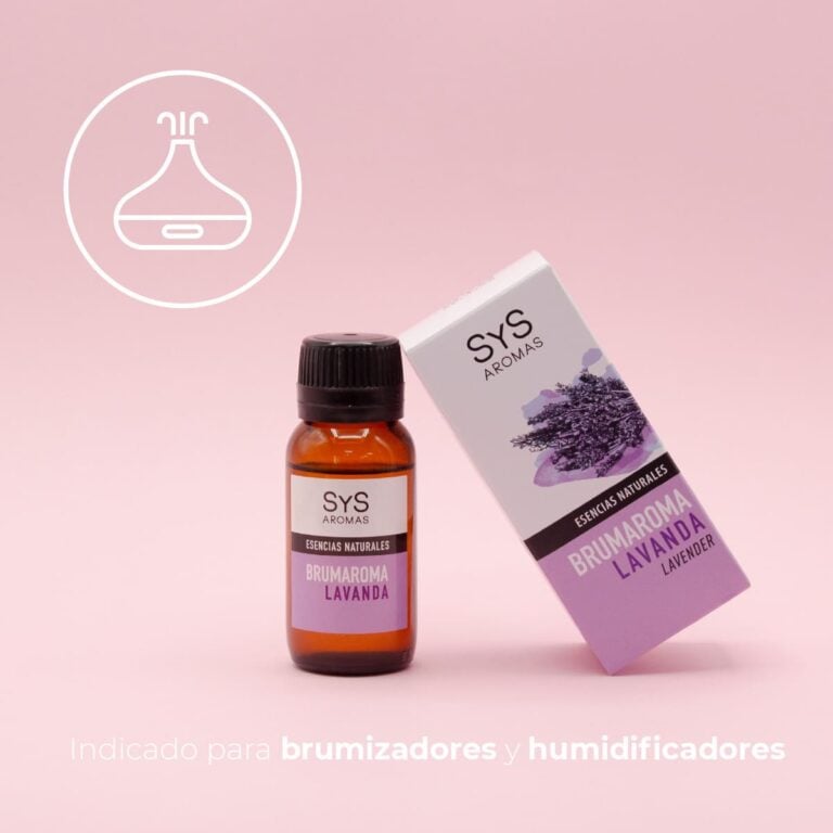 Esencia Hidrosoluble Lavanda 50ml SYS Aromas con frasco y estuche del producto