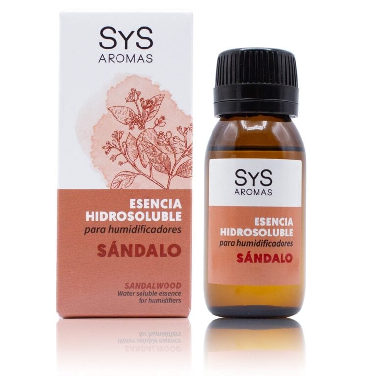 Esencia Hidrosoluble Sándalo 50ml SYS Aromas para humidificadores y difusores aroma especiado y amaderado