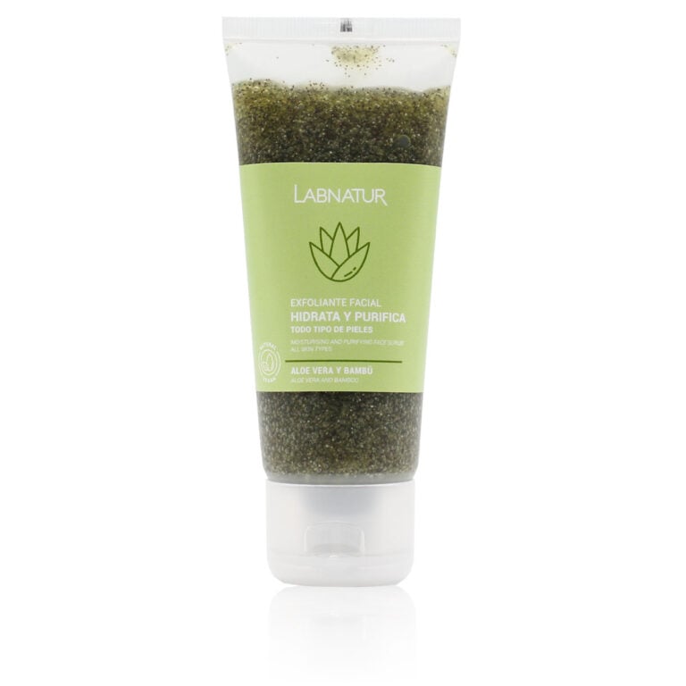 Exfoliante facial Aloe Vera y Bambú 100ml Labnatur natural y vegano con gránulos de coco para todo tipo de pieles