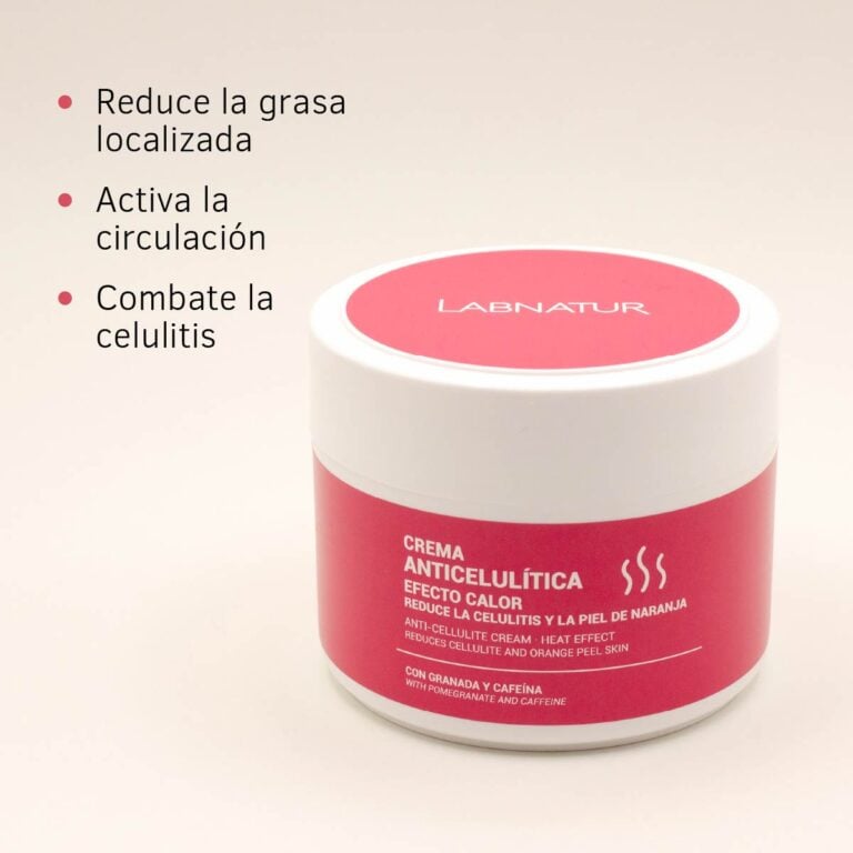 Gel crema anticelulítico efecto calor Labnatur con beneficios para reducir grasa localizada, activar la circulación y combatir la celulitis.