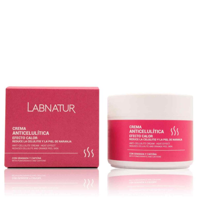 Gel crema anticelulítico efecto calor 300ml Labnatur con granada, cafeína y pimienta negra.